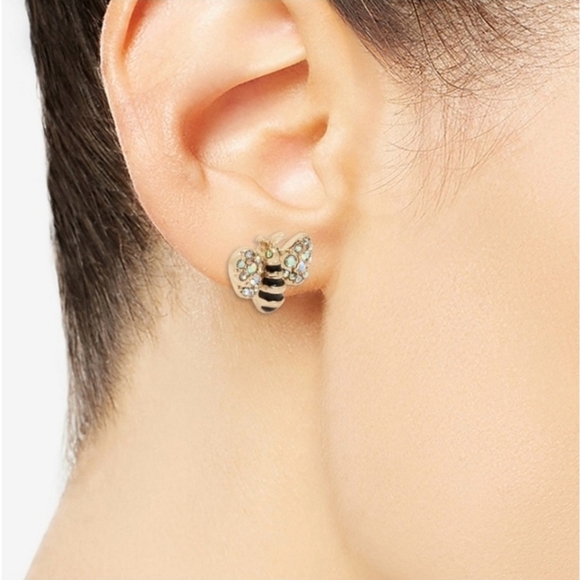 🔹️Betsey Johnson 🔹️Bumble Bee Stud Rhinestone Stud  Earrings - Picture 3 of 3